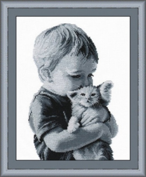 Малыш с котенком Овен 551, цена 705 руб. - интернет-магазин Мадам Брошкина