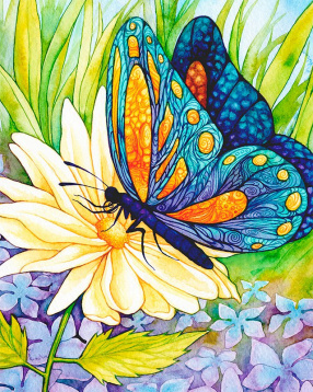Бабочка и цветок Алмазная живопись АЖ.1129, цена 1 621 руб. - интернет-магазин Мадам Брошкина