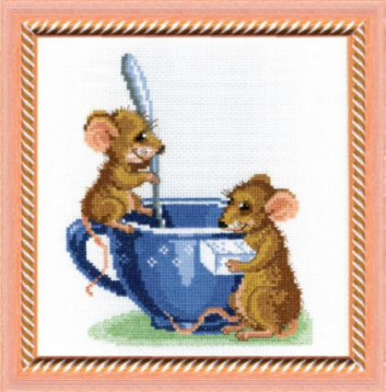 Мышки в чашке Чаривна Мить 278, цена 198 руб. - интернет-магазин Мадам Брошкина