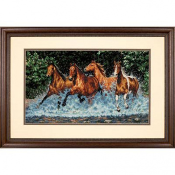 Бегущие лошади Dimensions 35214, цена 5 270 руб. - интернет-магазин Мадам Брошкина