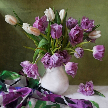 Букет с тюльпанами Molly KM0681, цена 1 853 руб. - интернет-магазин Мадам Брошкина