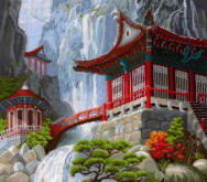 Водопад и пагода Сделай своими руками В-12