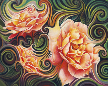 Розы в абстракции Алмазная живопись АЖ.1393, цена 2 401 руб. - интернет-магазин Мадам Брошкина