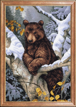Медведь на дереве Магия канвы КС-101, цена 496 руб. - интернет-магазин Мадам Брошкина