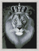 Чёрно-белый лев Цветной QR200004