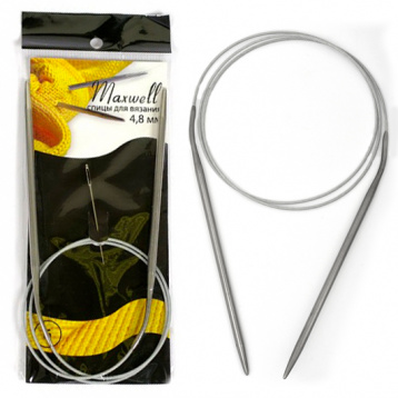 Спицы круговые для вязания на тросиках Maxwell Black 4,8мм Maxwell #6, цена 803 руб. - интернет-магазин Мадам Брошкина