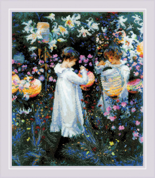 Гвоздика, лилия, лилия, розапо мотивам картины Д. С. Сарджента Риолис 2053, цена 2 079 руб. - интернет-магазин Мадам Брошкина
