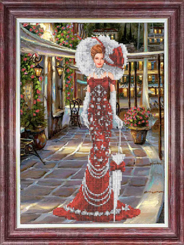 Дама в красном Каролинка КБЛН-3043/1(ч), цена 1 337 руб. - интернет-магазин Мадам Брошкина