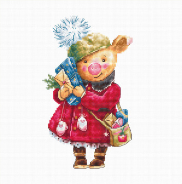 Рождественская свинка Luca-s B1153, цена 1 191 руб. - интернет-магазин Мадам Брошкина