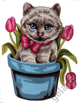 Котенок в цветочном горшке Soulos 43.201, цена 329 руб. - интернет-магазин Мадам Брошкина