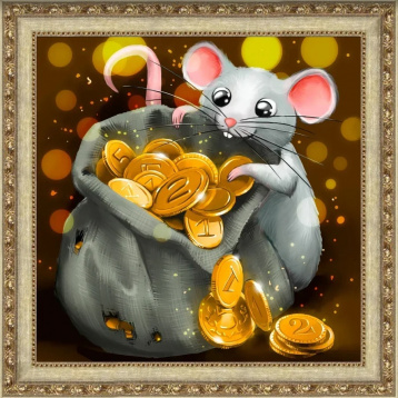 Крысенок и клад Алмазная живопись АЖ.1810, цена 570 руб. - интернет-магазин Мадам Брошкина