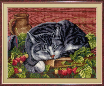 Спящий котик М.П. Студия НВ-268, цена 862 руб. - интернет-магазин Мадам Брошкина