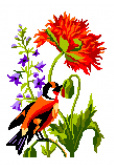 Цветы и птица Нитекс 2155