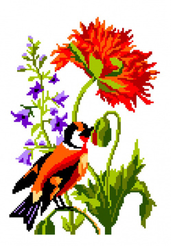 Цветы и птица Нитекс 2155, цена 339 руб. - интернет-магазин Мадам Брошкина