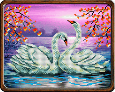 Лебеди на пруду Вышиваем бисером В121, цена 1 010 руб. - интернет-магазин Мадам Брошкина
