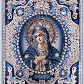 Богородица Умиление (с жемчугом "Майорикой") Образа в каменьях 7725