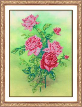Розовые розы Паутинка Б1227, цена 1 178 руб. - интернет-магазин Мадам Брошкина